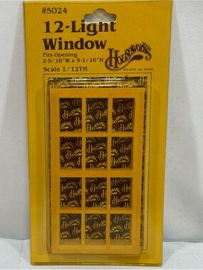 Dollhouse Miniature Window 12 Light HW #5024 1:12  scale Houseworks